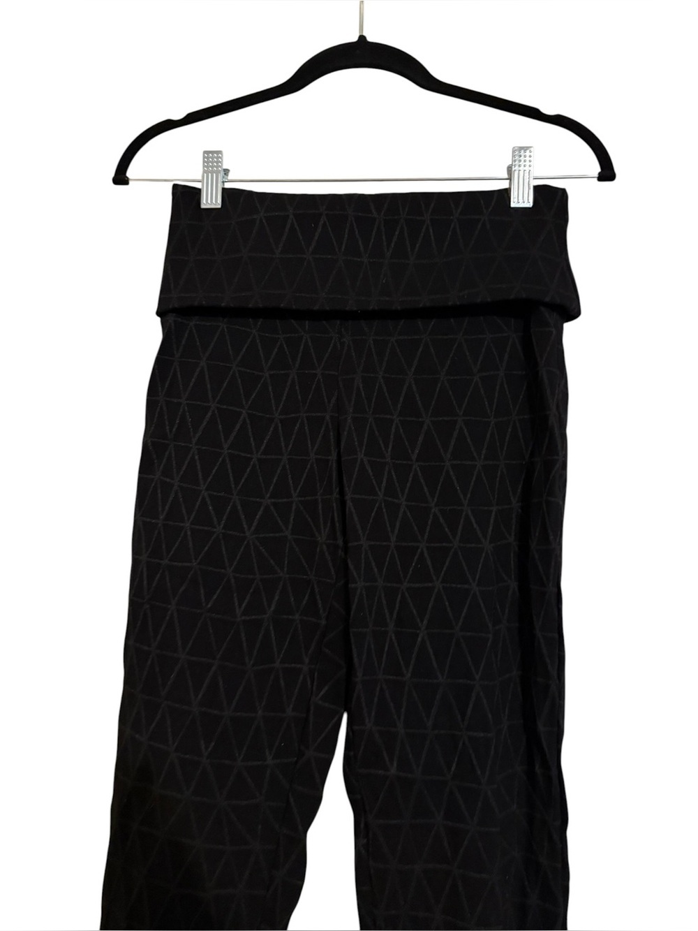 Bitte Kai Rand Black Geometric Print Foldover Waist Legging Pants Size XS